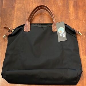 Mona B. Black and Brown Tote Bag